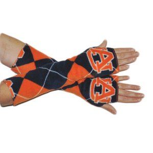 Auburn Tigers Orange Blue Argyle Arm Warmers Texting Glove Winter Women's Men's
